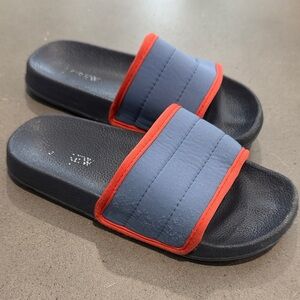 J. Crew Kids Blue and Red Slide Sandals